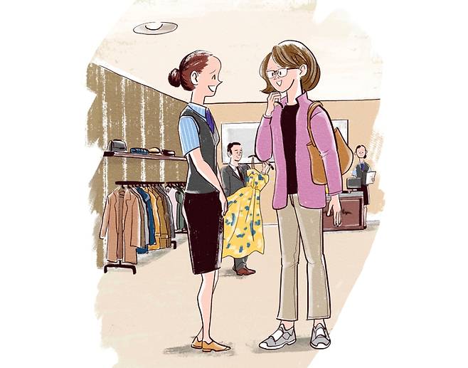 고객과 매장 직원 /사진=아이클릭아트