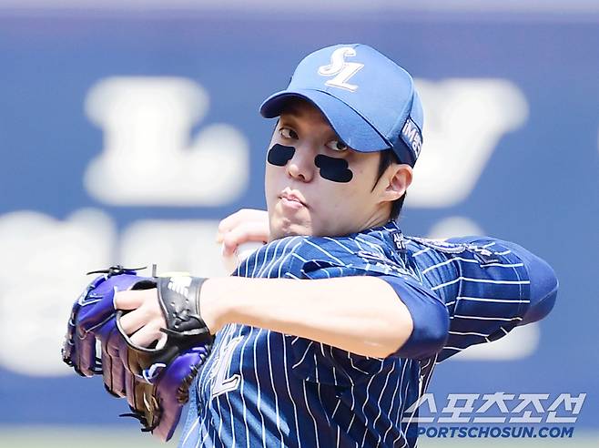 25일 대구 삼성라이온즈파크에서 열린 KBO리그 삼성과 KIA의 경기. 선발 투구하고 있는 삼성 원태인. 대구=송정헌 기자songs@sportschosun.com/2025.05.25/