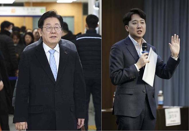 [서울=뉴시스] 이재명 더불어민주당 대선 후보와 이준석 개혁신당 대선 후보. (사진= 왼쪽부터 이재명, 이준석 갈무리 ) 2025.02.20. photo@newsis.com *재판매 및 DB 금지