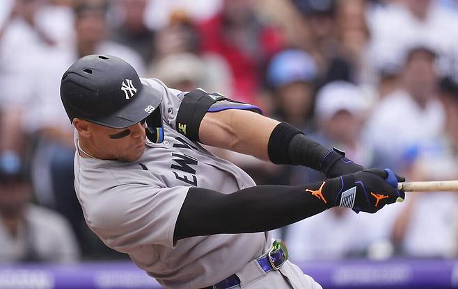 ▲ 애런 저지는 콜로라도와 경기에서 시즌 18호 홈런을 터뜨렸다. ⓒ연합뉴스/AP