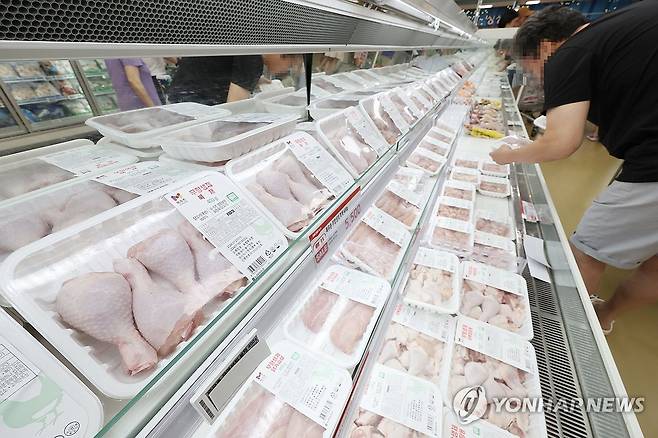 대형마트 닭고기 판매대 ※ 기사와 직접적인 관계가 없습니다. [연합뉴스 자료 사진]
