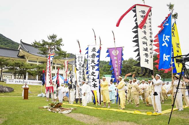 문경 모전들소리 공개행사에 예천 통명농요, 함안농요, 순창 금과들소리가 초청돼 함께 했다. /문경시 제공