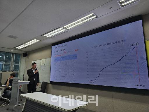 김희섭 SKT PR센터장이 16일 일일브리핑을 하고 있다(사진=윤정훈 기자)