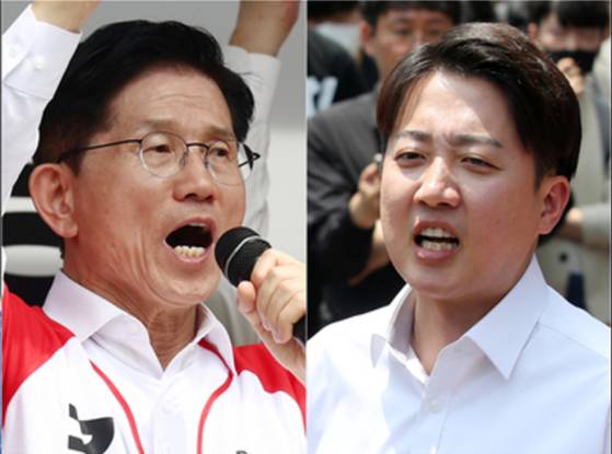 김문수 국민의힘 대선 후보(왼쪽), 이준석 개혁신당 대선 후보. 〈사진=연합뉴스〉