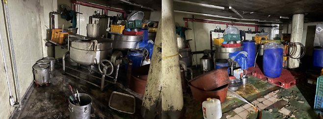 무등록 식품 제조 작업장 내부. (사진, 식약처)