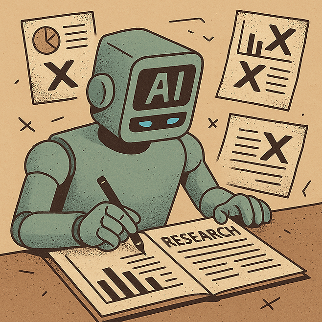 AI가 불러온 논문 대량 생산… “통계 검증 못 버텨” [그림=챗GPT]