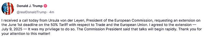 /사진=도널드 트럼프 미국 대통령 트루스소셜