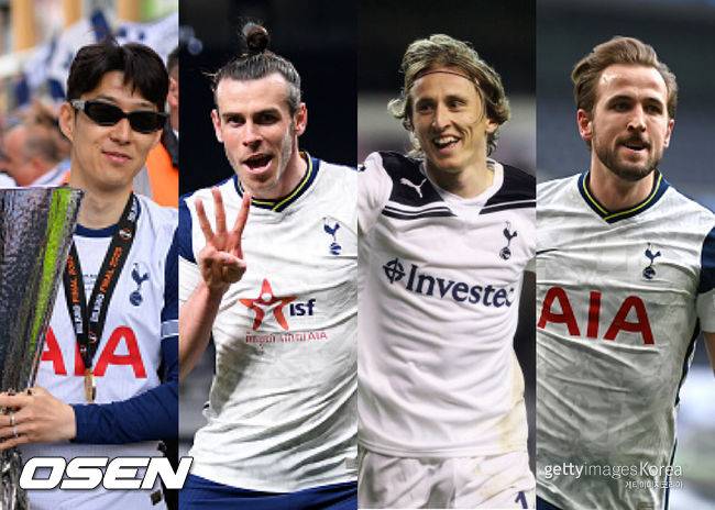 [사진] (왼쪽부터) 손흥민, 베일, 모드리치, 케인 ⓒGettyimages(무단전재 및 재배포 금지)