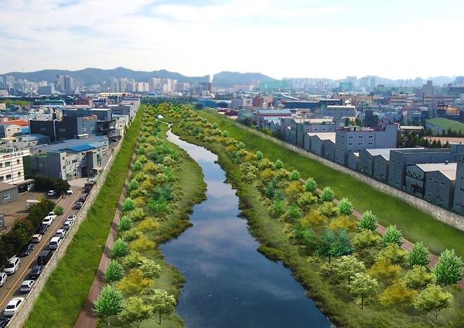 ▲ 인천 서구는 '석남유수지 유지관리 및 활용방안 검토 용역'을 통해 기후대응 도시숲 조성 등 활용계획을 수립한다. 사진은 도시숲 이미지. /사진제공=서구