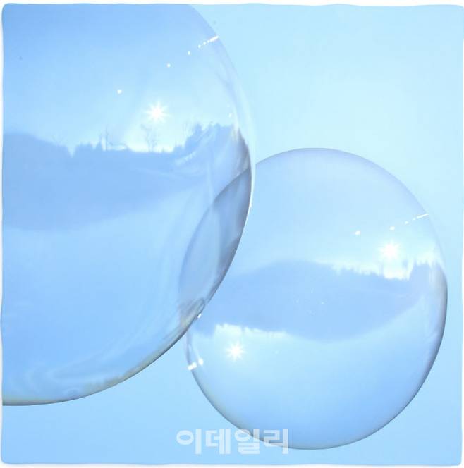 홍성준 ‘공기층 58’(Layers of the Air 58·2025), 캔버스에 아크릴, 91.9×91.9㎝(사진=아트사이드갤러리)