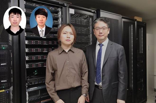 (왼쪽부터) 윤희용 박사과정, 한동형 박사과정, 오세연 박사과정, 김민수 교수. KAIST 제공