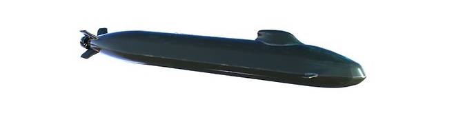 음향 추적을 최소화하는 각진 모양의 스텔스 선형, 수평발사관을 활용한 무인체계 운용, 무소음을 지향하는 림(Rim)구동추진기 탑재 등 최첨단 기술을 적용한 한화오션의 미래형 잠수함 조감도.ⓒ한화오션