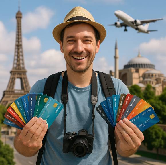 전략적으로 신용카드를 사용해 모은 포인트만으로 세계 33개국을 여행했다는 한 30대 직장인의 사연이 전해졌다. 본 기사와 무관한 이미지. [사진=챗GPT]