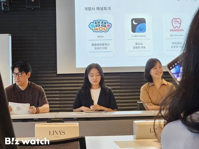 왼쪽부터 김준배 아이클로 대표, 권서현 무니스 대표, 김정은 잼잼테라퓨틱스 대표./사진=김동훈 기자