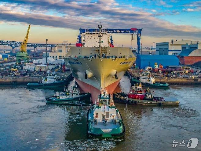 한화그룹이 지난해 12월 인수한 미국 필리 조선소 전경. (한화오션 제공) 2024.8.27/뉴스1