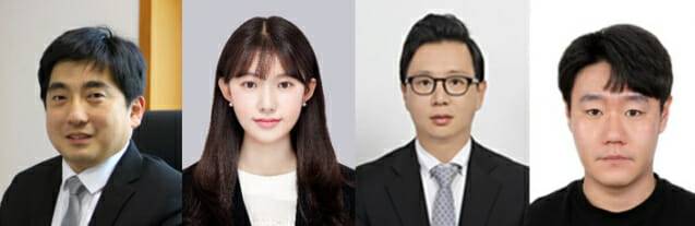 AI를 이용해 홍수위험지도를 만든 연구진. 왼쪽부터 감종훈교수,이은미 연구생,정영훈교수, 유영욱 연구생.