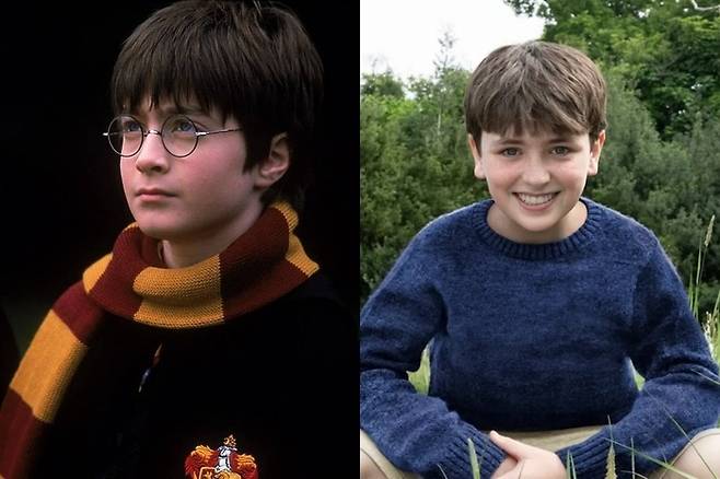 영화 '해리포터와 마법사의 돌' 스틸컷과 드라마 '해리포터'의 해리 포터역으로 캐스팅된 도미닉 매클로플린. 사진=워너 브러더스 코리아㈜/HBO