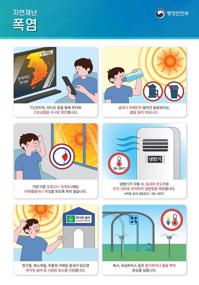 행안부의 '폭염 행동요령'. 대구시 제공