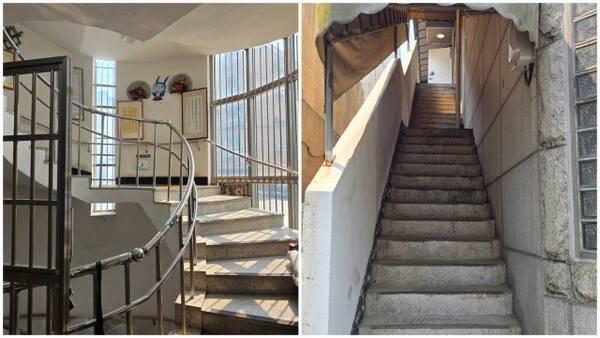 인천시 미추홀구 숭의4동 행정복지센터(왼쪽)와 학익1동 행정복지센터 모두 엘리베이터가 없는 2층에 제21대 대통령 선거 사전투표소로 운영하고 있어 휠체어 이용하는 장애인의 직접 투표함에 투표지를 넣을 수 없는 상황이다. 장민재기자