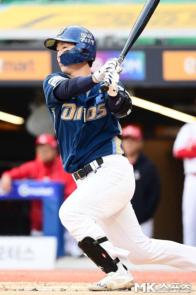 NC 박건우는 28일 인천 SSG전에서 분전했다. 사진=김영구 기자