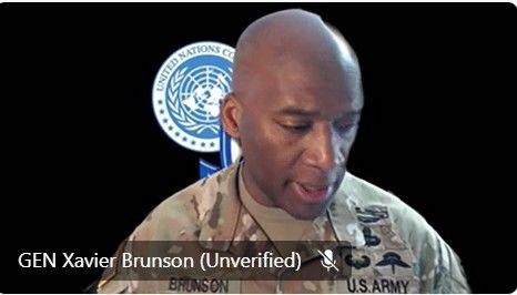 [워싱턴=뉴시스]제이비어 브런슨 주한미군사령관(한미연합사령관 및 유엔사령관 겸임)은 27일(현지 시간) 한미연구소(ICAS)가 개최한 화상 대담에서 발언하고 있다. (사진=ICAS 대담 캡쳐). 2025.05.28. *재판매 및 DB 금지