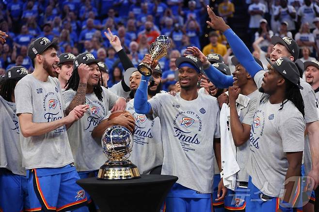 오클라호마시티 선더가 2024-25 NBA 파이널 무대에 올랐다. ⓒ AFP=뉴스1