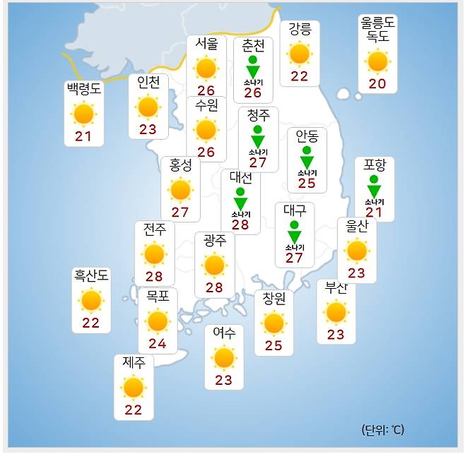 ⓒ기상청: 오늘(29일) 오후 날씨