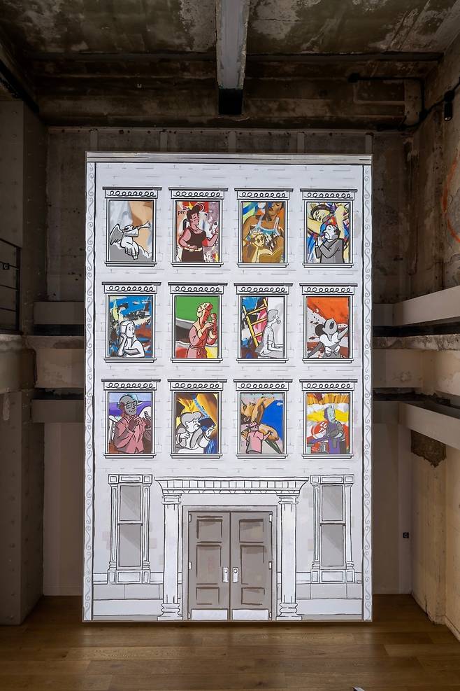 데이비드 살레의 애니메이션 작품 설치 전경.