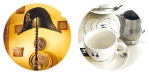 카페 르 프로코프에 전시 된 나폴레옹의 모자. / 카페 레 뒤 마고의 커피.