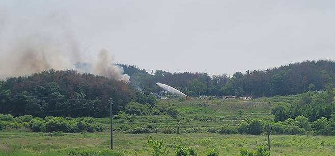 초계기 추락 현장 모습. 독자 제공