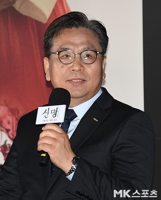 29일 오전 서울 용산구 CGV 용산에서 영화 ‘신명’의 제작보고회가 개최됐다. 자리에는 배우 김규리, 안내상, 주성환, 김남균 감독, 정천수 프로듀서가 참석했다. / 사진 = 천정환 기자