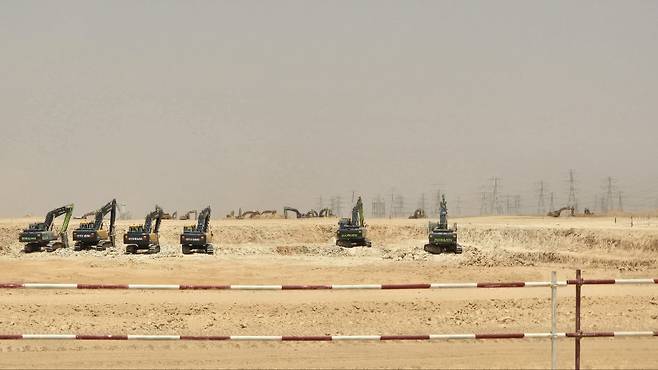 사우디 루마1 가스복합발전소 건설 현장. /사진=산업통상자원부 공동취재단