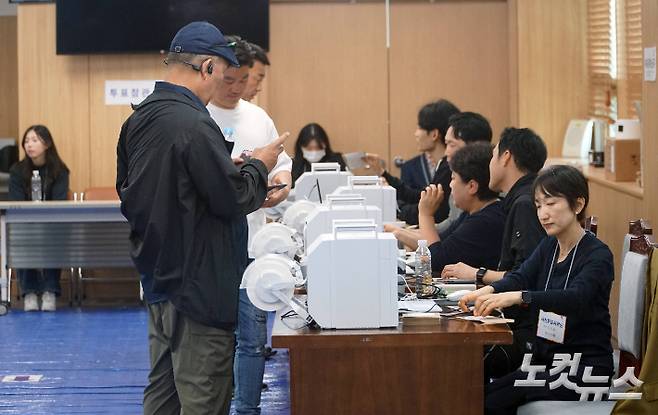 제주 사전투표소 모습. 고상현 기자