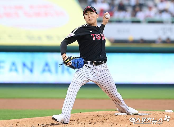 LG 트윈스 좌완 영건 손주영이 29일 서울 잠실야구장에서 열리는 2025 신한 SOL Bank KBO리그 한화 이글스와의 팀 간 8차전에 선발투수로 나선다. 사진 엑스포츠뉴스 DB