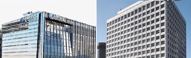 신한카드(왼쪽)와 삼성카드 본사. /각사 제공