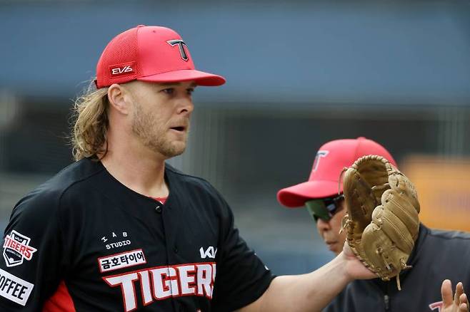 KIA 타이거즈 시절 숀 앤더슨의 모습. 사진=KIA 타이거즈
