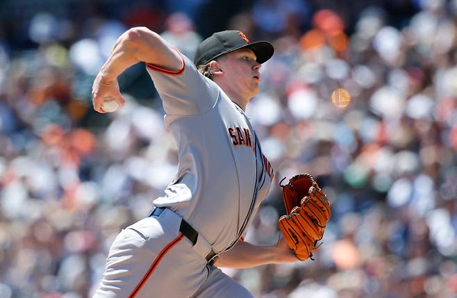 샌프란시스코 자이언츠 헤이든 버드송. 버드송은 MLB 레벨에서 처음으로 킥 체인지업을 던진 투수로 알려져 있다. AFP=연합뉴스
