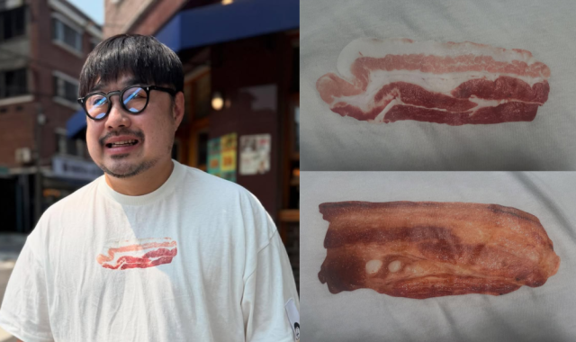 개그맨 강재준이 자신이 직접 만든 '삼겹살 티셔츠'를 공개했다. / 강재준 인스타그램 캡처