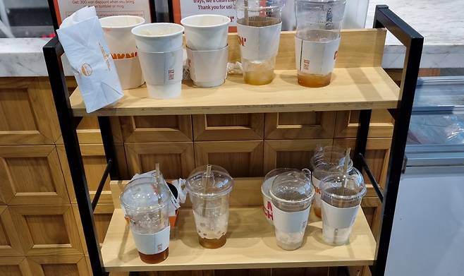 카페 일회용 컵 쓰레기.[헤럴드DB]