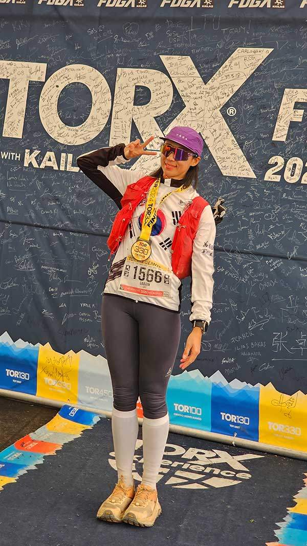 토르 330 대회. 352km 코스를 한국인 여성 최초로 완주했다.