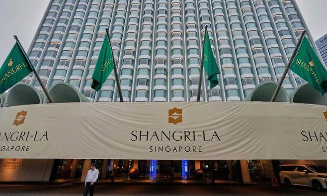아시아 안보회의 열리는 싱가포르 샹그릴라 호텔. AP연합뉴스