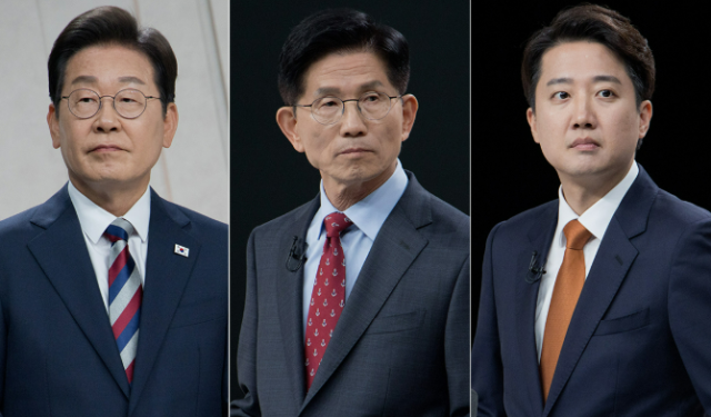 더불어민주당 이재명·국민의힘 김문수·개혁신당 이준석 대선 후보. 국회사진기자단