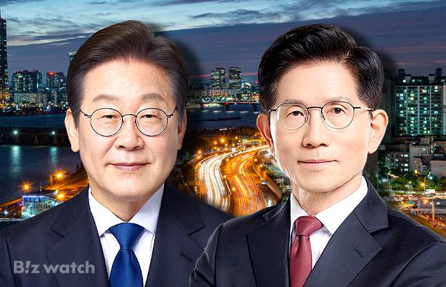 (왼쪽부터)이재명 더불어민주당 후보, 김문수 국민의힘 후보./그래픽=비즈워치