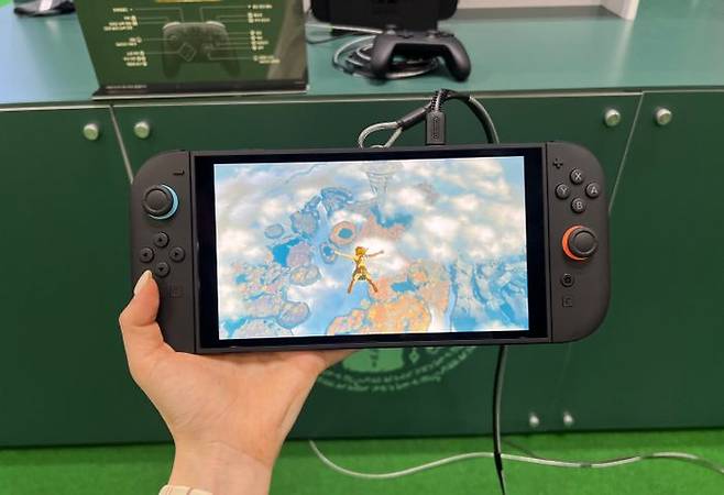 닌텐도 스위치2로 플레이한 '젤다의 전설: 왕국의 눈물'. 고도화된 해상도와 프레임이 특징이다.ⓒ데일리안 이주은 기자