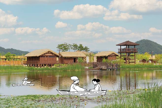 대가야의 역사와 문화를 재현해 조성한 관광지 대가야생활촌. 일러스트 | 김상민 기자