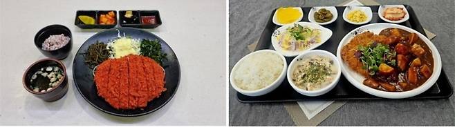 사진 왼쪽부터 꼬시래기 등심돈가스,  사과수제돈가스 / 사진 = 한국도로공사