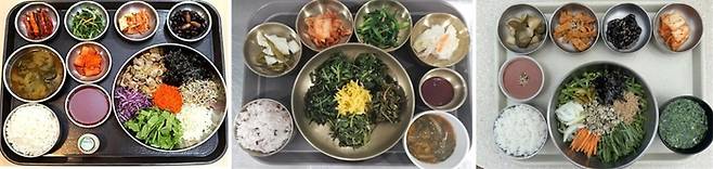 사진 왼쪽부터 보성 꼬막비빔밥, 참살이 나물비빔밥, 웰빙 청매실 재첩비빔밥 / 사진 = 한국도로공사