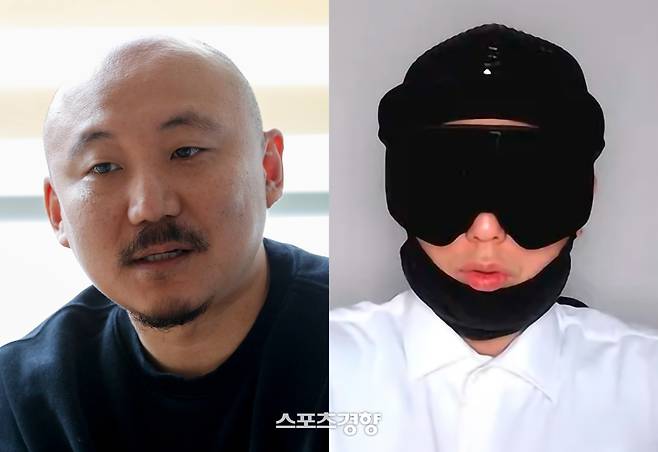 웹툰작가 주호민(왼쪽)과 사이버레커 뻑가. 경향신문 자료사진