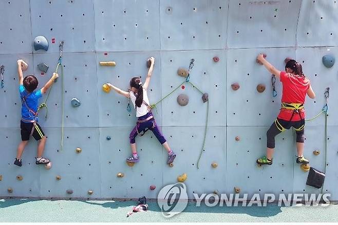 스포츠클라이밍 교실 [부산시 금련산청소년수련원 제공]