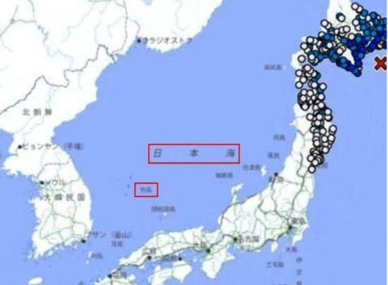 일본해 및 다케시마가 표기된 일본 기상청 홈페이지 내 지도 [이미지 출처=서경덕 성신여대 교수 SNS 캡처]